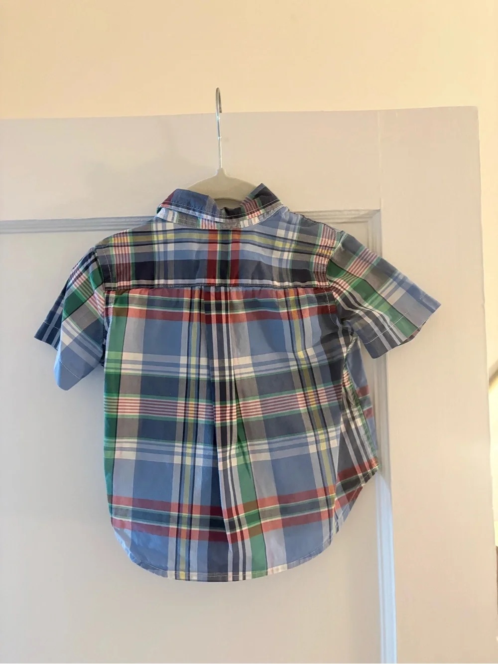 12M Baby Ralph Lauren Multicolor Plaid Short-Sleeve Button-Down Shirt